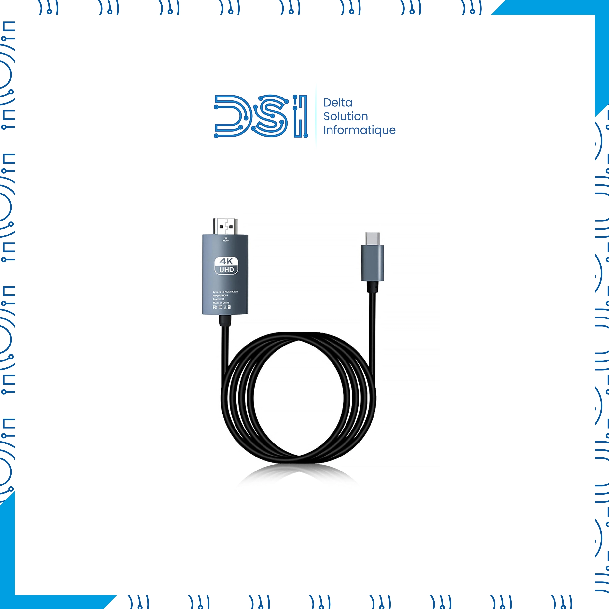 Câble 4K UHD 2m – Adaptateur USB-C vers HDMI