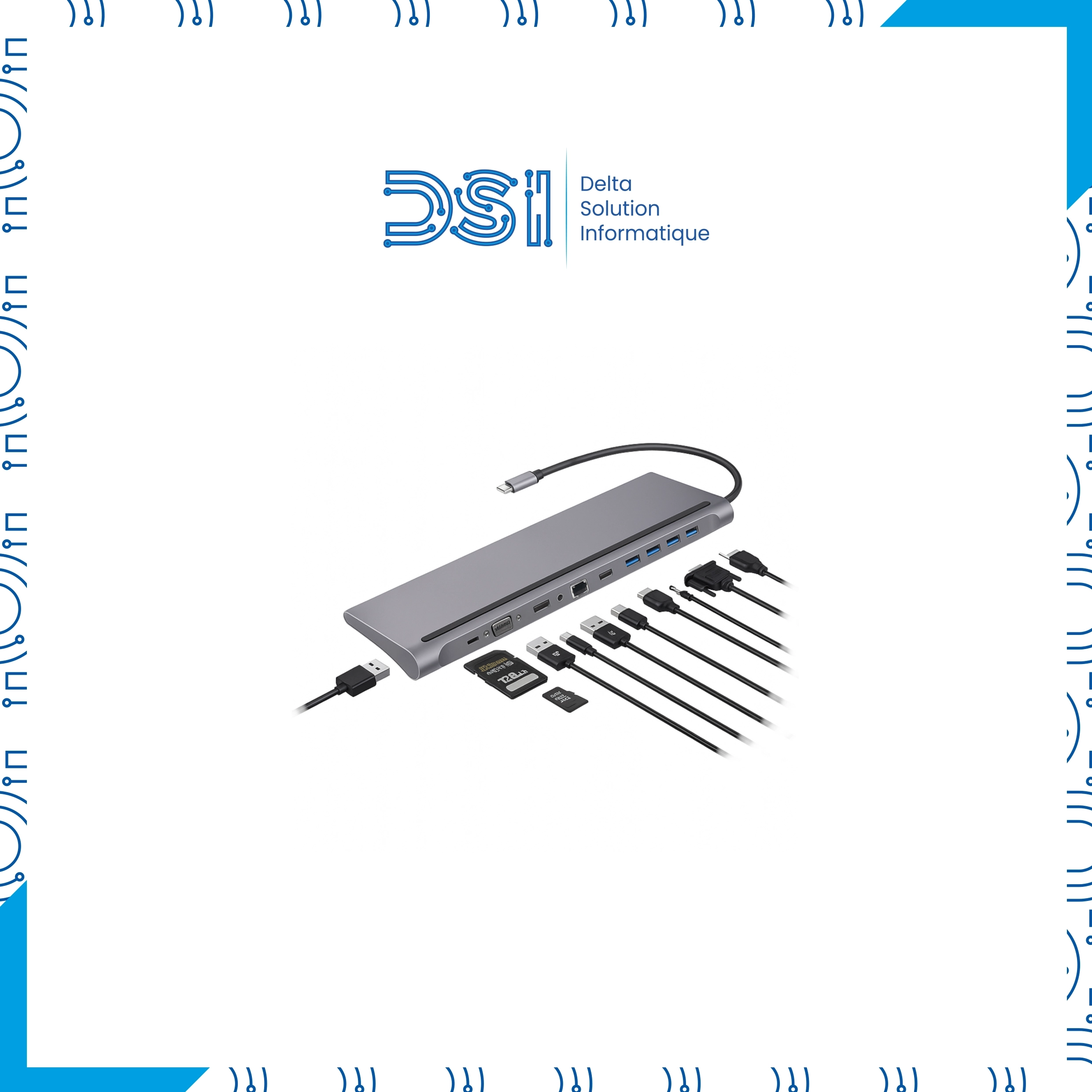 Hub Adaptateur USB-C Multiport 11-en-1